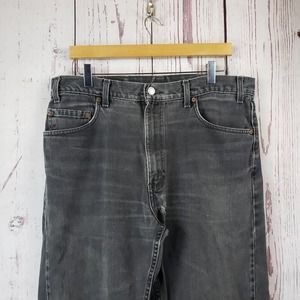Levis 505 Regular Fit Straight Leg Jeans Mens Sz 36x30 Dark Wash Black